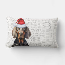 Cojín Lumbar Navidades de Dog Lover Black Tan Coonhound Holiday