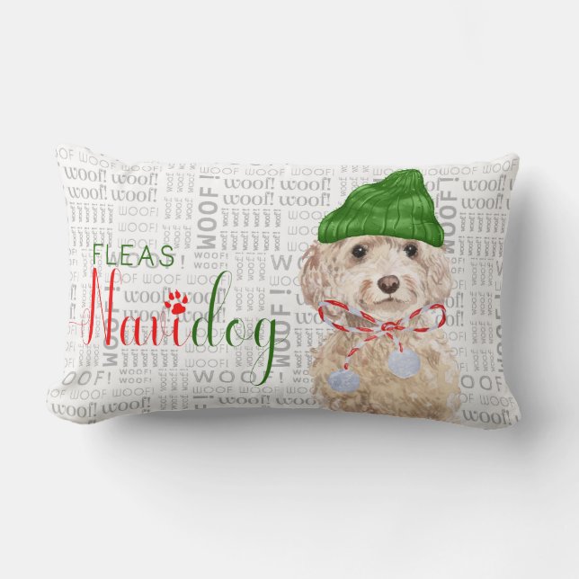 Cojín Lumbar Navidades de Dog Lover Cockapoo Santa (Anverso)