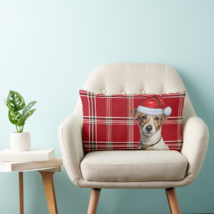 Cojín Lumbar Navidades de Dog Lover Jack Russell y Holiday Plai