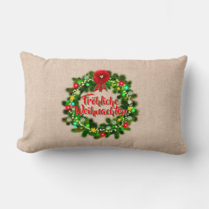 Cojín Lumbar Navidades de Frohe Weihnachten Kissen