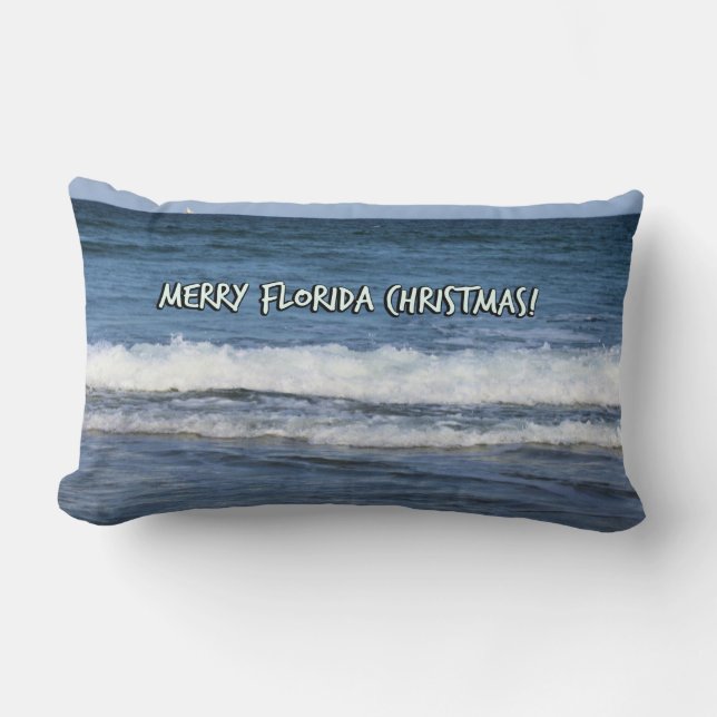 Cojín Lumbar Navidades De La Florida Sobre El Cielo Azul Del Oc (Anverso)