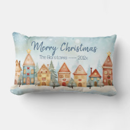 Cojín Lumbar Navidades de las casas de fila de Gingerbread