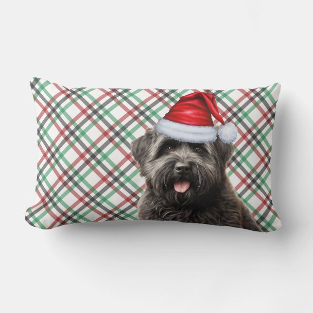 Cojín Lumbar Navidades de los amantes de los perros Bouvier Per (Anverso)