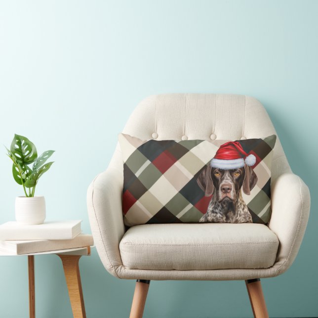 Cojín Lumbar Navidades de los amantes de los perros GSP Puntero (Silla)