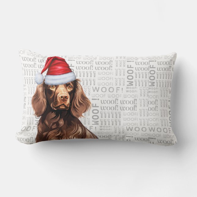 Cojín Lumbar Navidades de los amantes del perro adoran vacacion (Anverso)