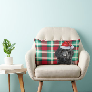 Cojín Lumbar Navidades de los amantes del perro Labradoodle y P