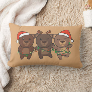 Cojín Lumbar Navidades de Navidades de oso animales cortan osos