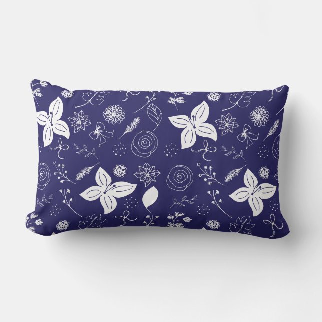 Cojín Lumbar Navidades de Navy Blue (Anverso)