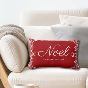 Cojín Lumbar Navidades de Noel Rojo Modernos Personalizados