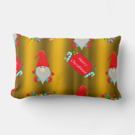 Cojín Lumbar Navidades de oro de Cute Garden Gnome