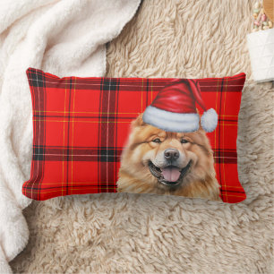 Cojín Lumbar Navidades de Perro Amante Chow Chow Red Holiday Pl