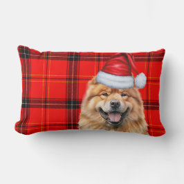 Cojín Lumbar Navidades de Perro Amante Chow Chow Red Holiday Pl