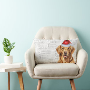 Cojín Lumbar Navidades de Perro Lover adoran vacaciones de Gold