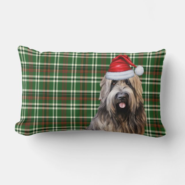 Cojín Lumbar Navidades de Perro Lover Briard Shepherd Holiday P (Anverso)