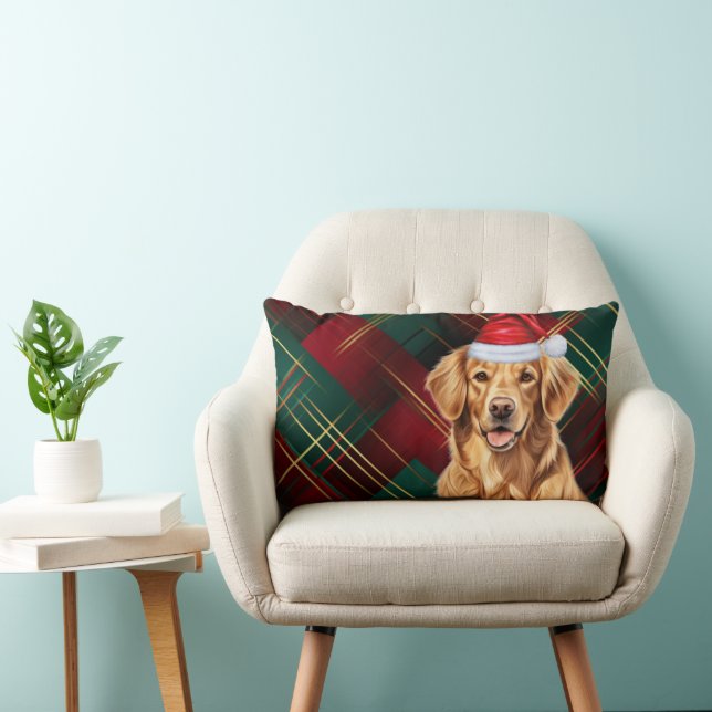 Cojín Lumbar Navidades de Perro Lover Golden Retriever Holiday  (Silla)