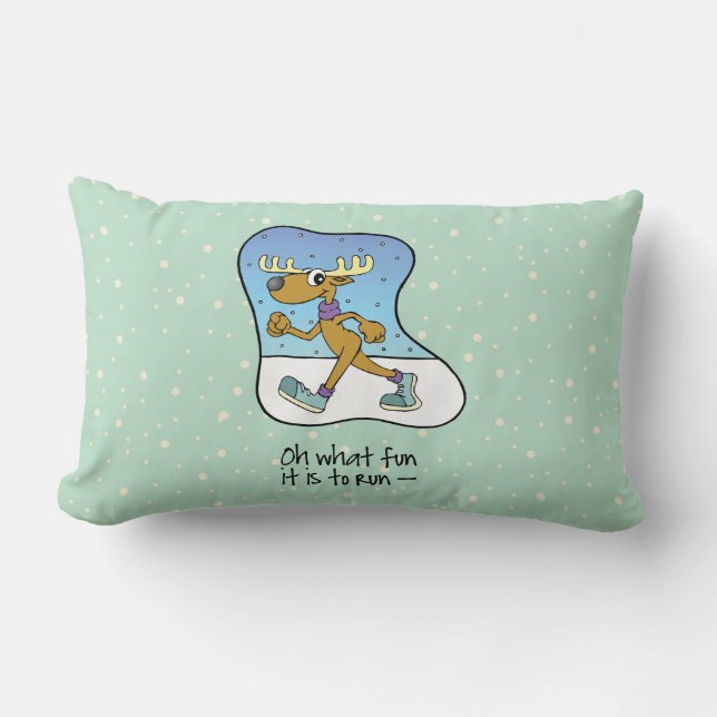 Cojín Lumbar Navidades de renos en ejercicio (Anverso)