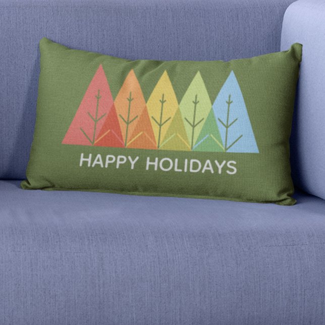 Cojín Lumbar Navidades de superposición de color geométrico mod (Subido por el creador)