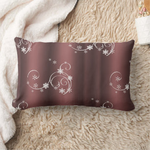 Cojín Lumbar Navidades de Swirls Blancas Marrones Metálicos