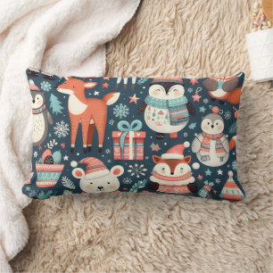 Cojín Lumbar Navidades de vacaciones animadas Animal Pillow