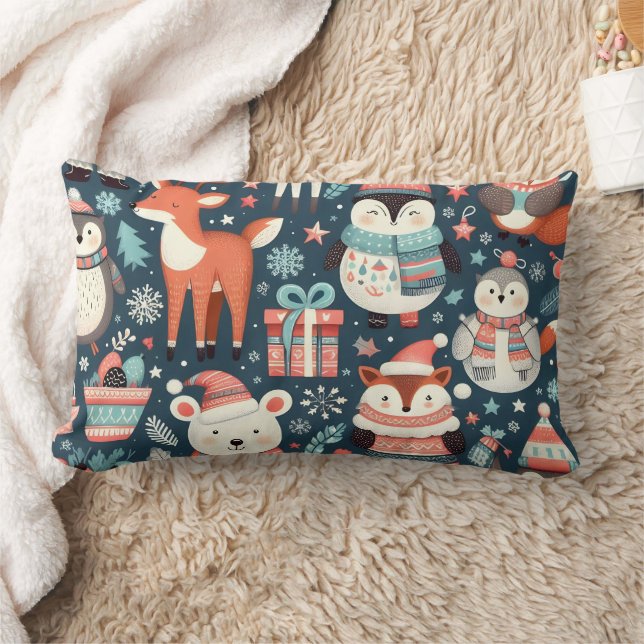 Cojín Lumbar Navidades de vacaciones animadas Animal Pillow (Manta)