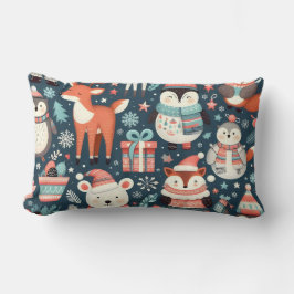 Cojín Lumbar Navidades de vacaciones animadas Animal Pillow
