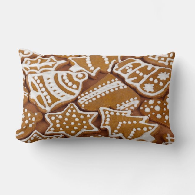 Cojín Lumbar Navidades de vacaciones Gingerbread Cookies Hielo  (Anverso)