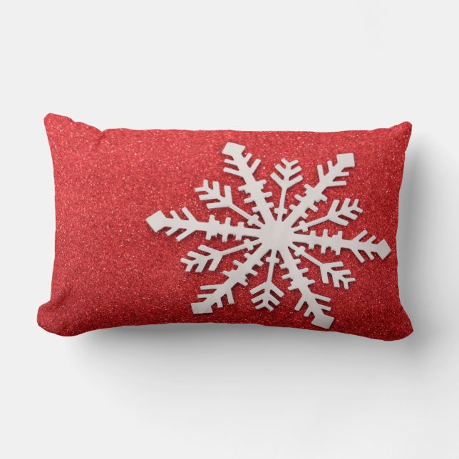 Cojín Lumbar Navidades decorativos Purpurina rojo festividad de (Anverso)