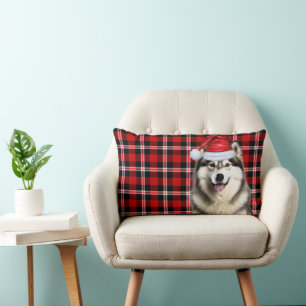 Cojín Lumbar Navidades del amante del perro Alaskan Malamute