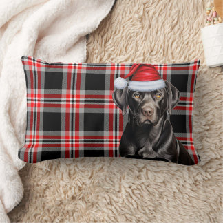 Cojín Lumbar Navidades del amante del perro Labrador negro colo