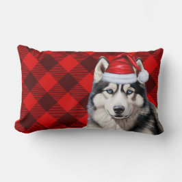 Cojín Lumbar Navidades del Perro Lover Siberian Husky Holiday P