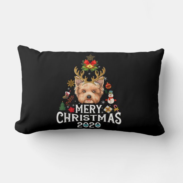 Cojín Lumbar Navidades divertidos 2020 Tree Yorkshire Mask Cost (Anverso)