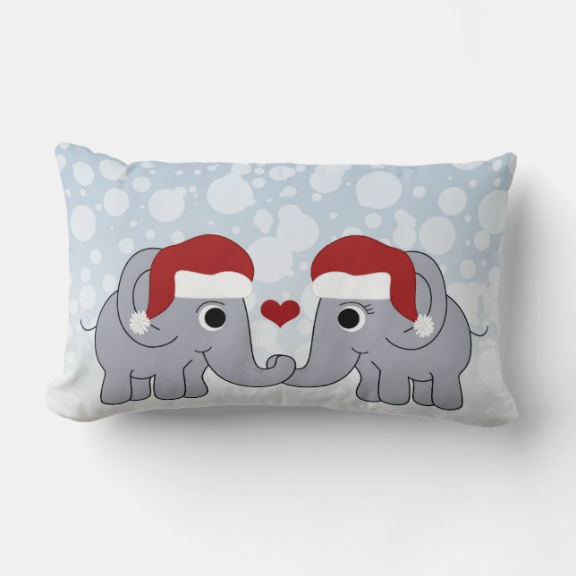 Cojín Lumbar Navidades elefantes (Anverso)