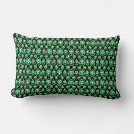 Cojín Lumbar Navidades elegantes del patrón de caída verde esme