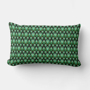 Cojín Lumbar Navidades elegantes del patrón de caída verde esme