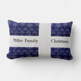 Cojín Lumbar Navidades Familia de vacaciones Nombre de copo de