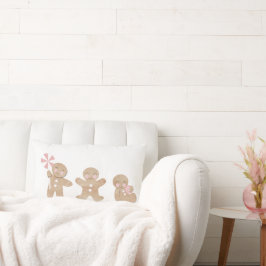 Cojín Lumbar Navidades Gingerbread almohadón rosa Throw