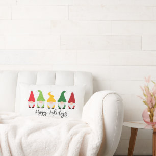 Cojín Lumbar Navidades Gnomes Felices Fiestas Festividad Famili