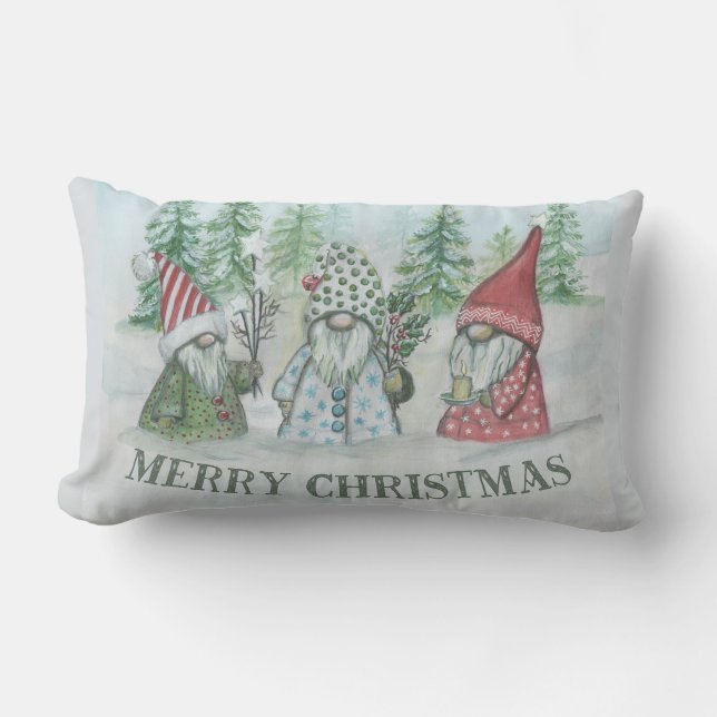 Cojín Lumbar Navidades Gnomes Lumbar Pillow (Anverso)