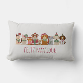 Cojín Lumbar Navidades perros Feliz Navidog