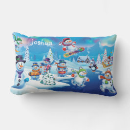 Cojín Lumbar Navidades personalizados almohadón de snowmen
