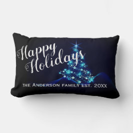 Cojín Lumbar Navidades personalizados diseño de árbol azul
