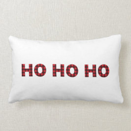 Cojín Lumbar Navidades Pillow de Red Buffalo Plaid Ho Ho Ho Ho