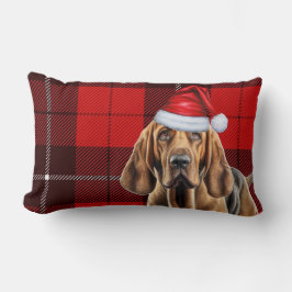 Cojín Lumbar Navidades queman perro rojo en la festividad