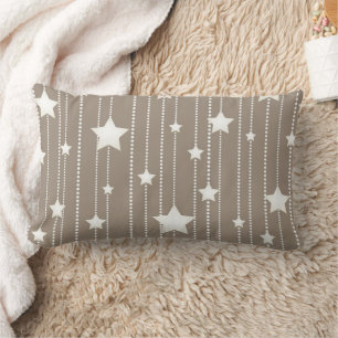 Cojín Lumbar Navidades vacaciones diseño estrella beige blanco
