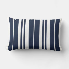 Cojín Lumbar Navy Blue White Stripes Costero