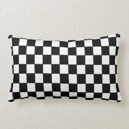 Cojín Lumbar Negro Blanco a cuadros - Pillow