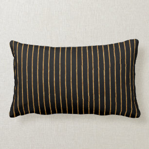 Cojín Lumbar Negro con rayas de oro