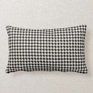 Cojín Lumbar Negro retro y crema del modelo de Houndstooth