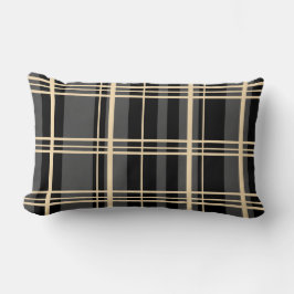 Cojín Lumbar Negro Tradicional, Crema de mantequilla, Gris oscu