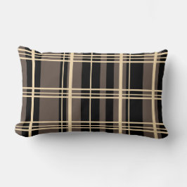 Cojín Lumbar Negro tradicional, crema de mantequilla, marrón os